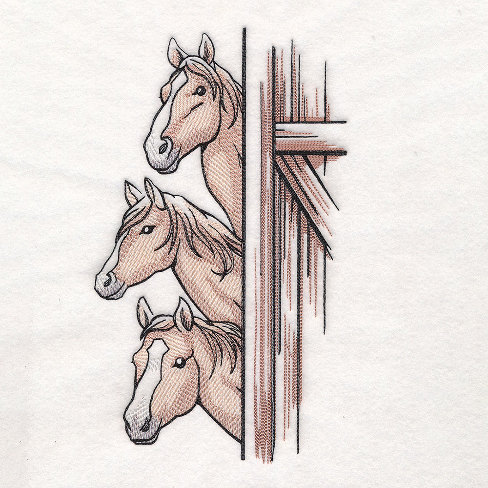 Peeking Farm Horse Stack