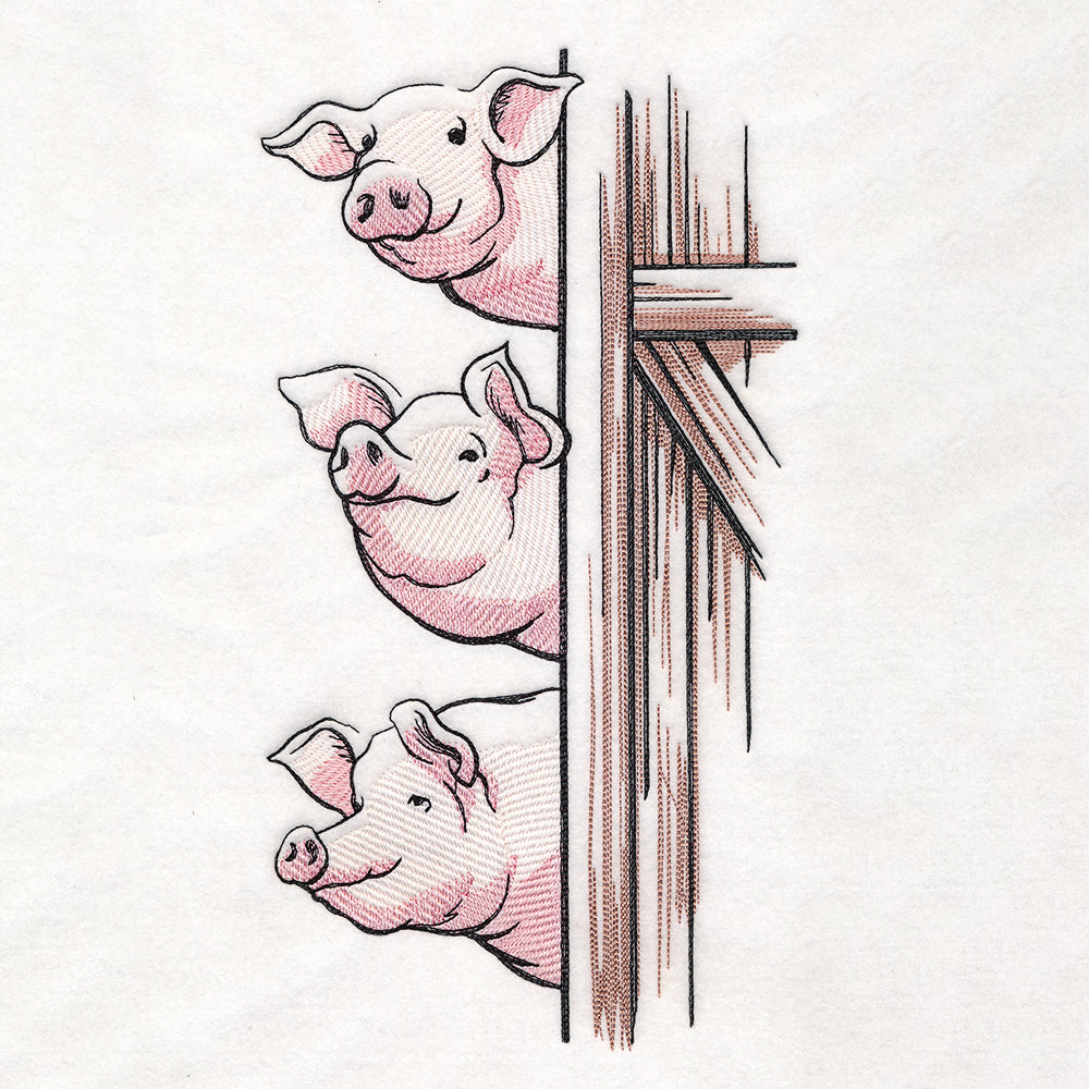 Peeking Farm Pig Stack