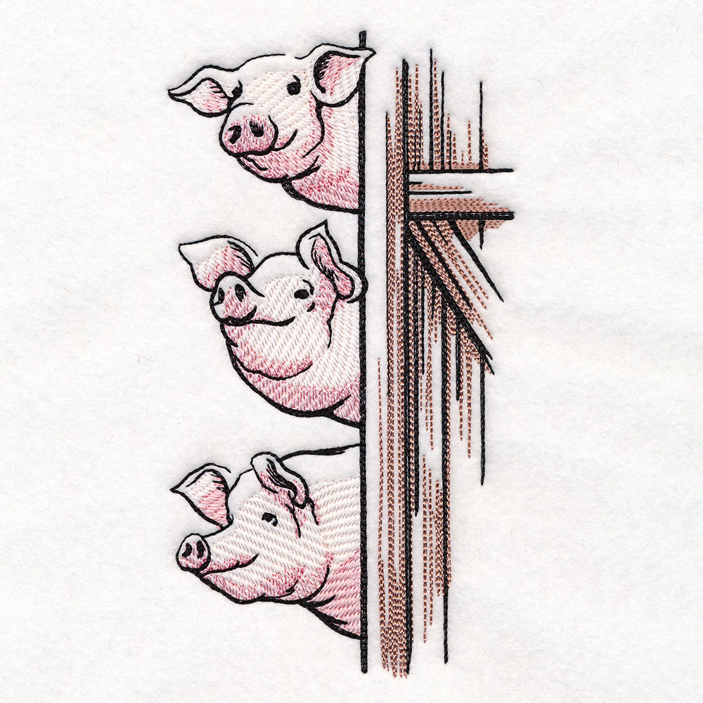 Peeking Farm Pig Stack