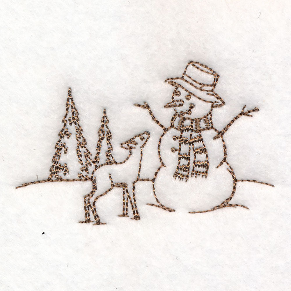 Classic Christmas Scene - Snowman