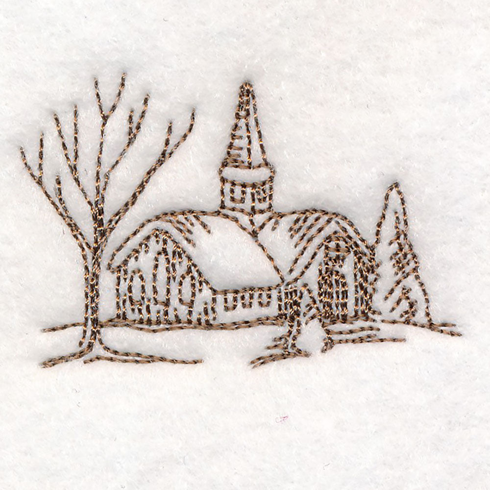 Classic Christmas Scene - Church