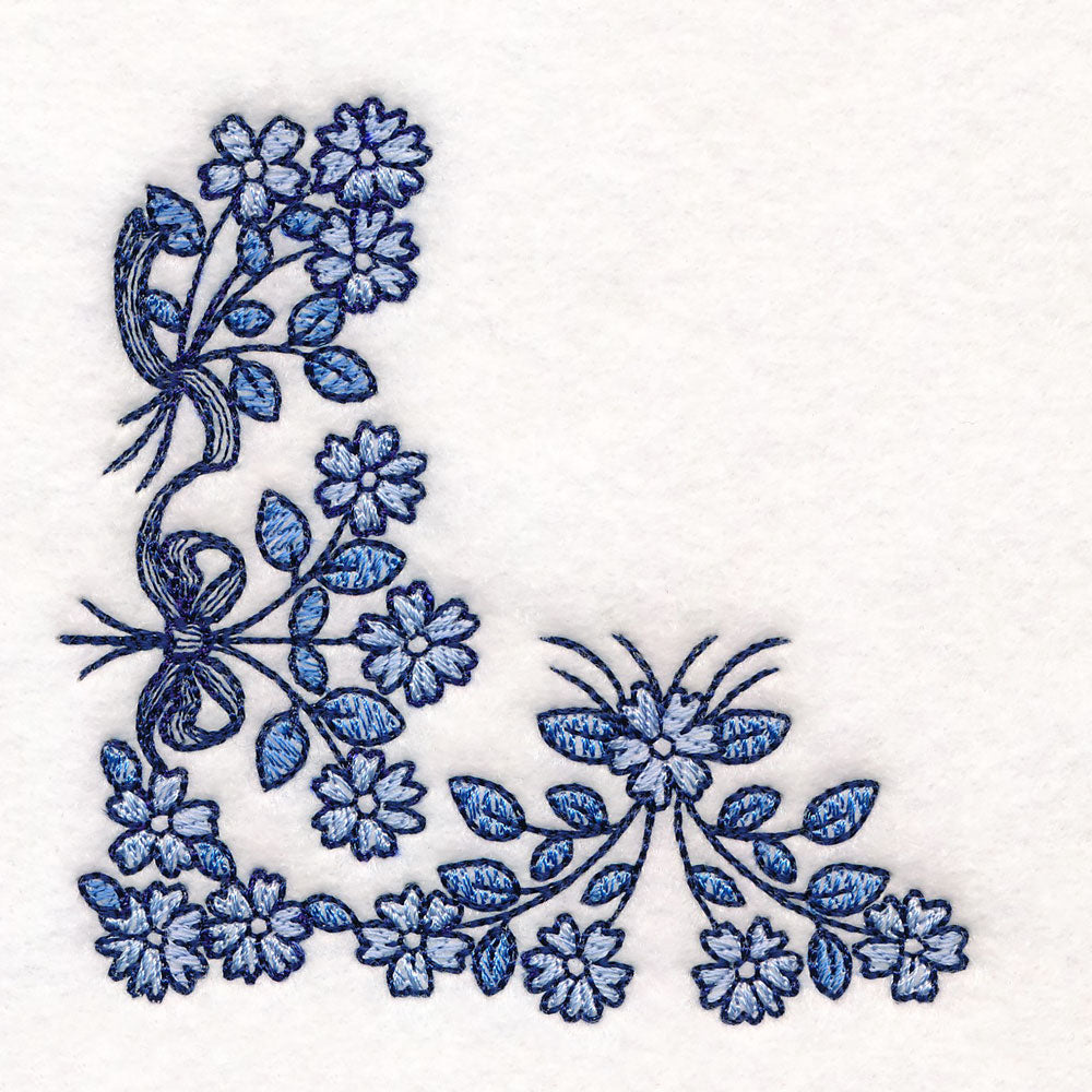 Delicate Delft Blue Corner - Flower 3
