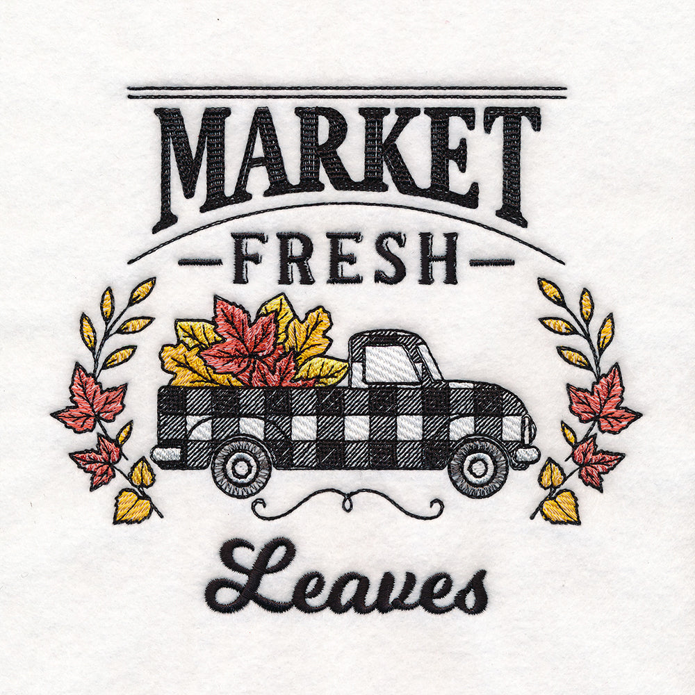 Fresh Market Autumn Retro Truck - Leaves