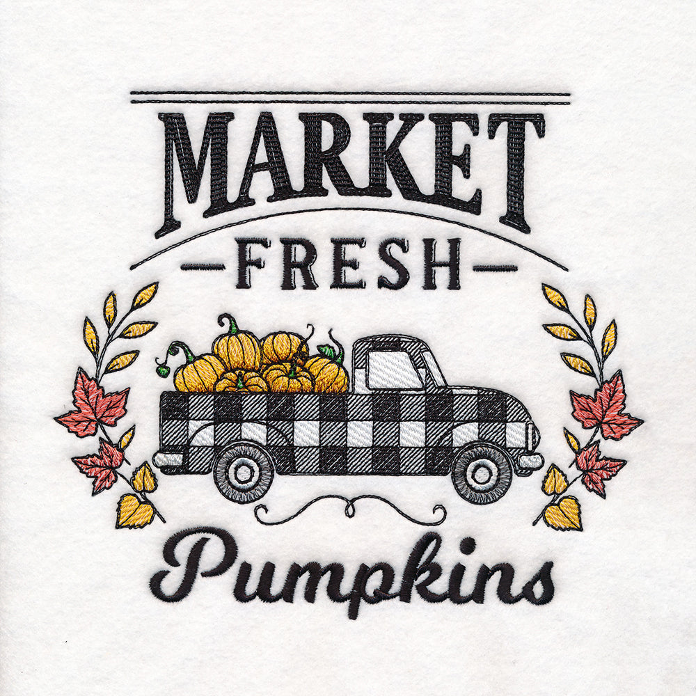 Fresh Market Autumn Retro Truck - Pumpkins