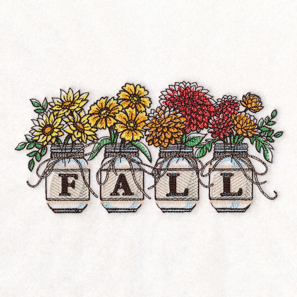 Fall Jar Bouquet Border