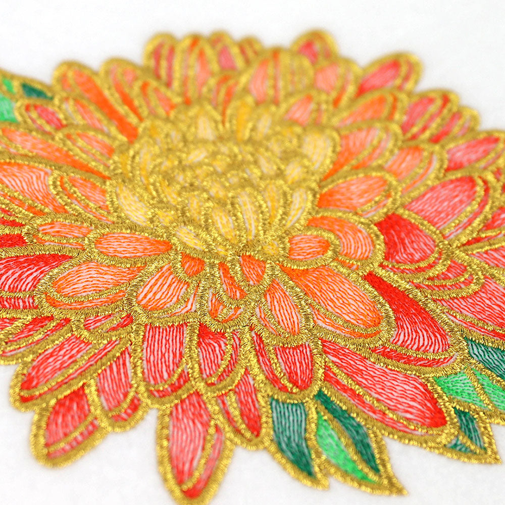Gilded Stained Glass Chrysanthemum