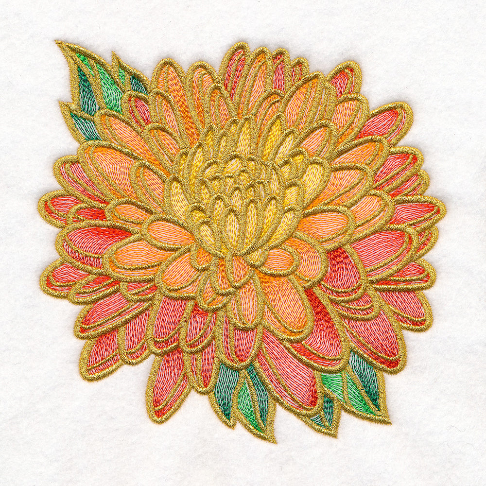 Gilded Stained Glass Chrysanthemum