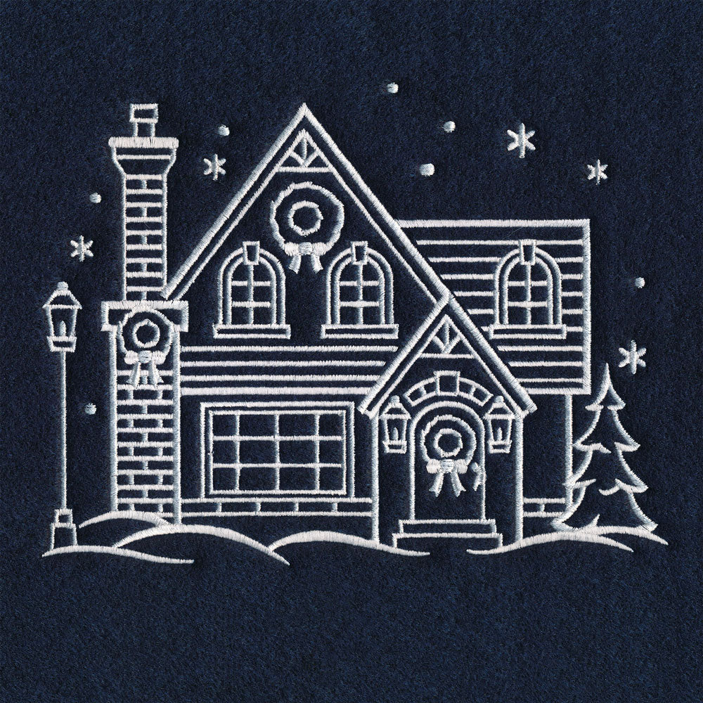 Christmas Village House (Whitework)