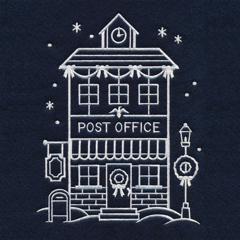 Christmas Village Post Office (Whitework)