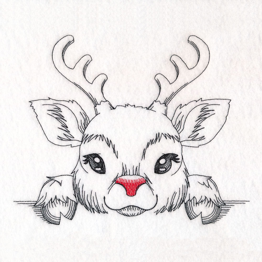 Peeking Reindeer Sketch