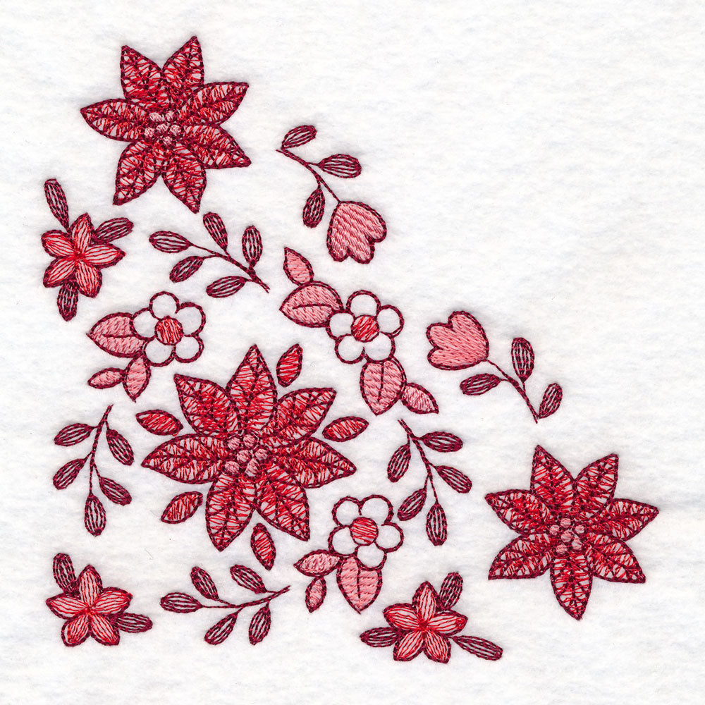 Christmas Delft Poinsettia Corner