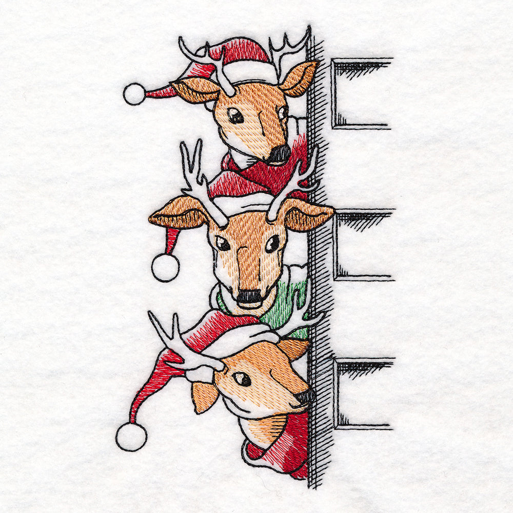 Peeking Christmas Reindeer Stack