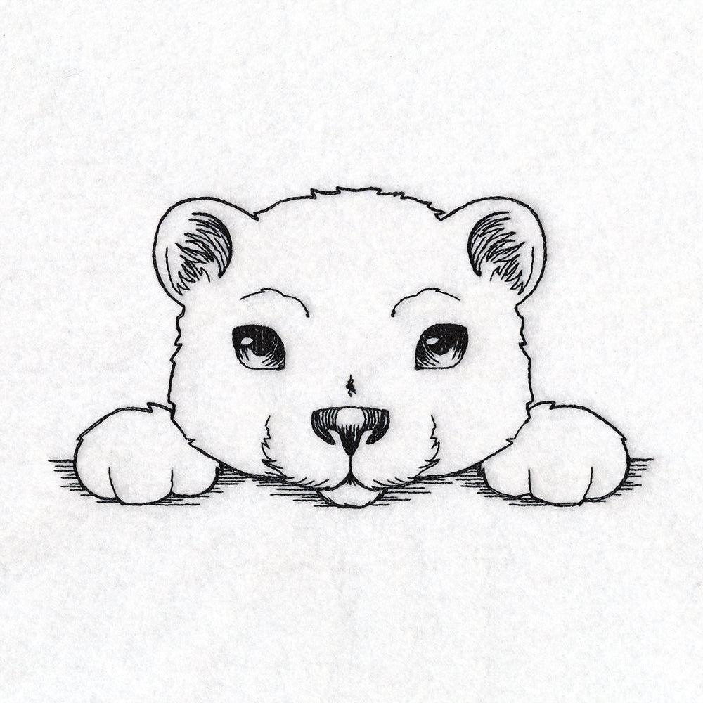 Peeking Polar Bear Sketch