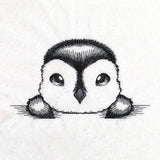 Peeking Penguin Sketch