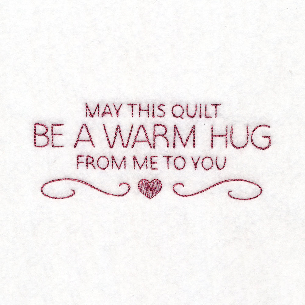 Be a Warm Hug Quilt Label