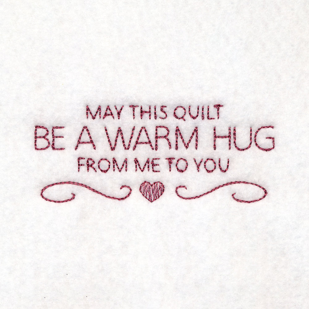 Be a Warm Hug Quilt Label