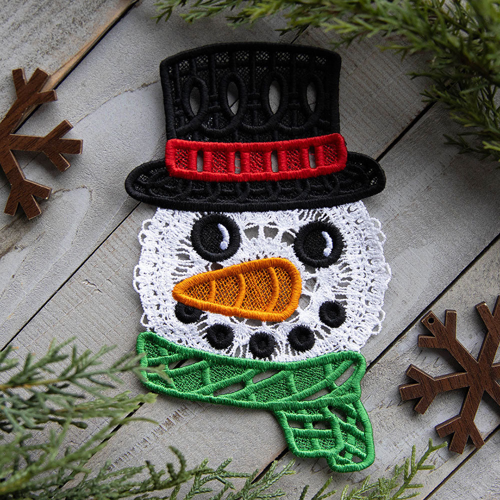 Winter Snowman Doily (Battenburg Lace)