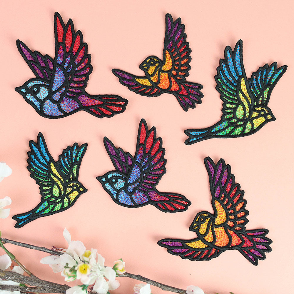 Colorful Bird in Flight 2 (Lace)