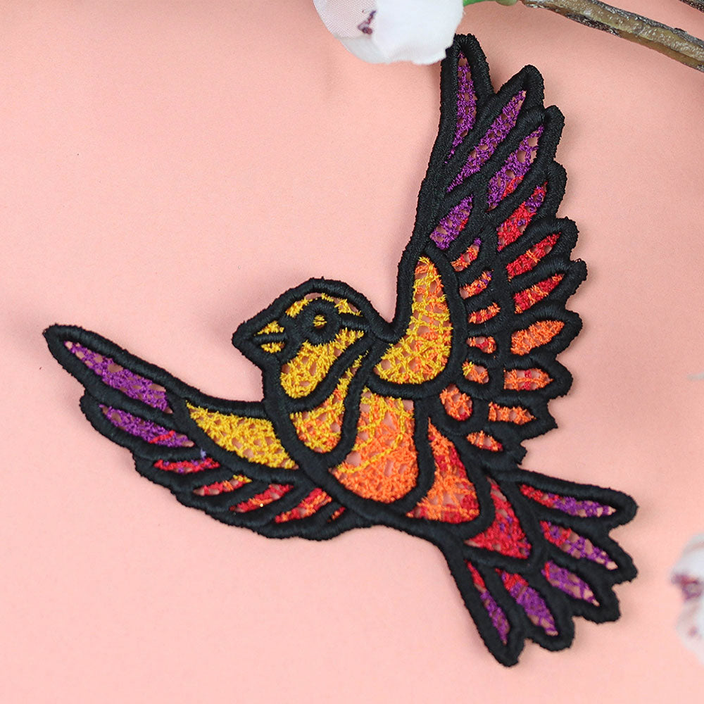 Colorful Bird in Flight 3 (Lace)