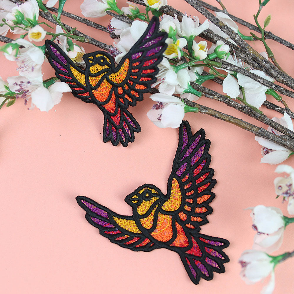 Colorful Bird in Flight 3 (Lace)