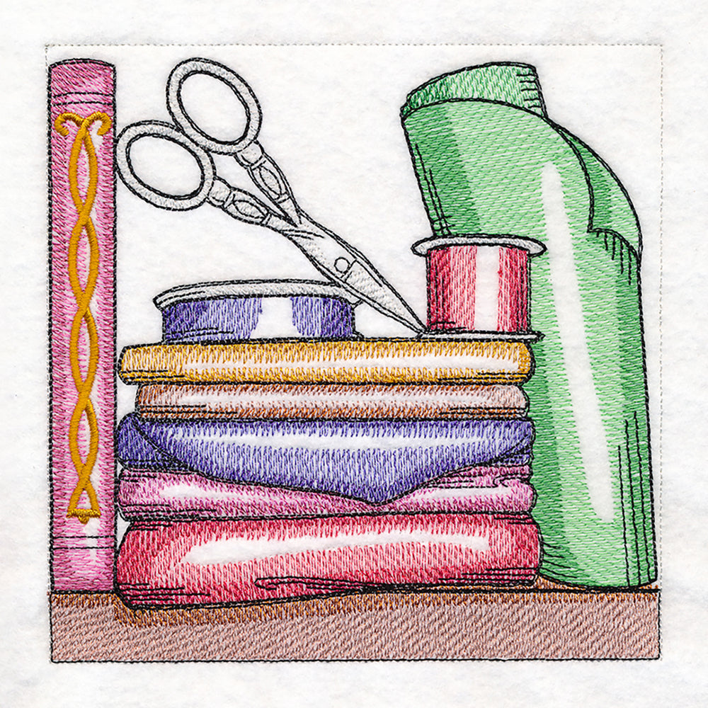 Build a Crafty Bookshelf Quilt - Fabric and Scissors
