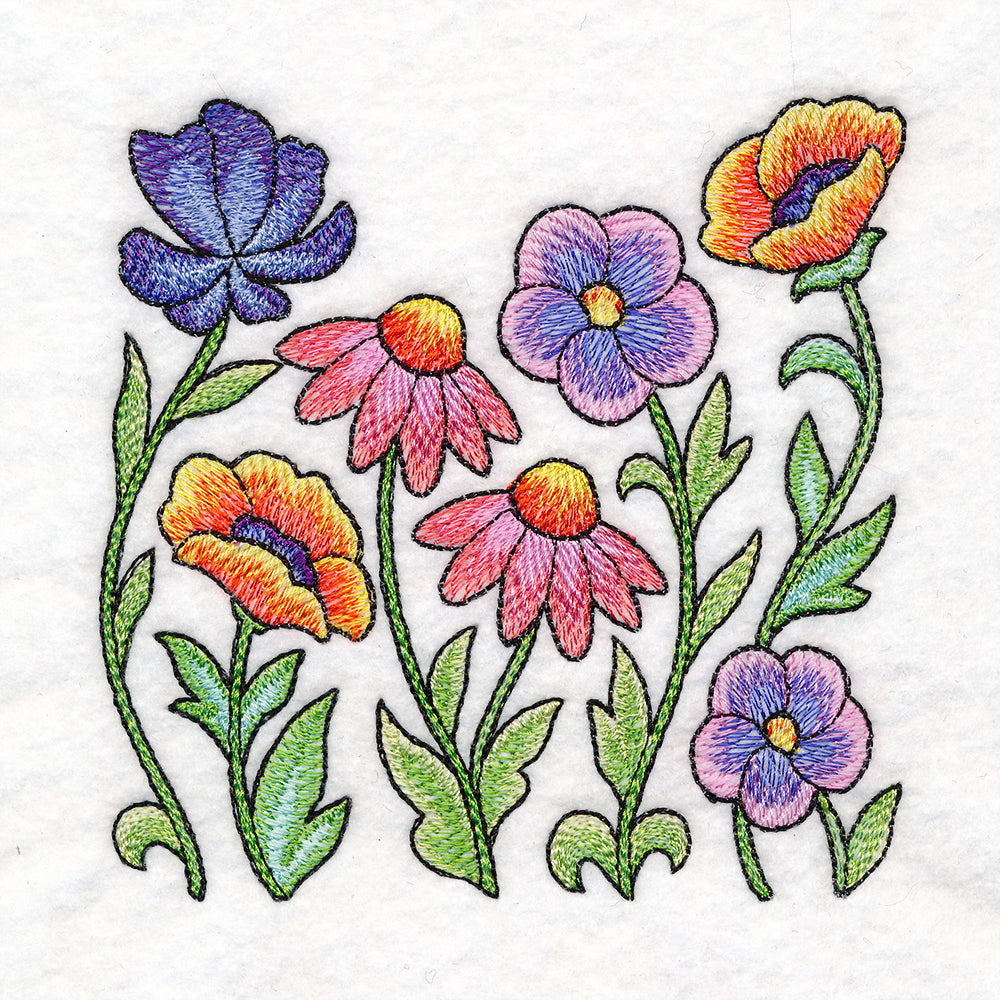 Color Theory Floral Square Border