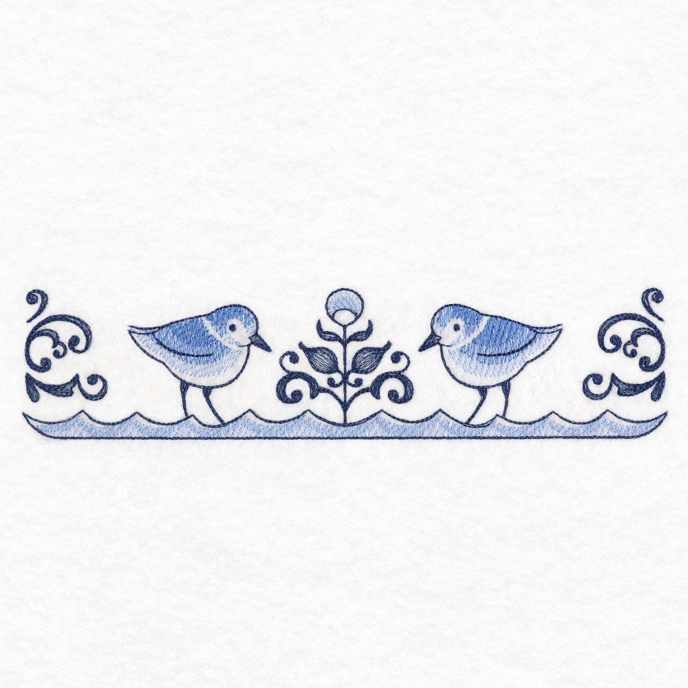 Delft Blue Seaside Border - Shorebirds