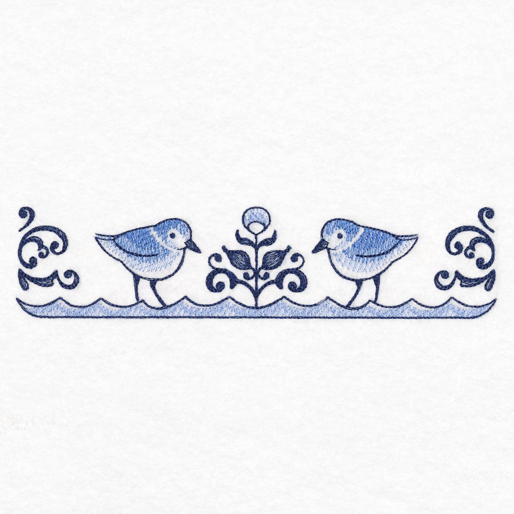 Delft Blue Seaside Border - Shorebirds