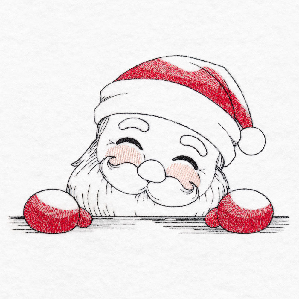Peeking Santa Sketch