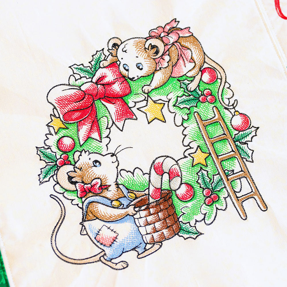 Storybook Christmas Wreath Mice
