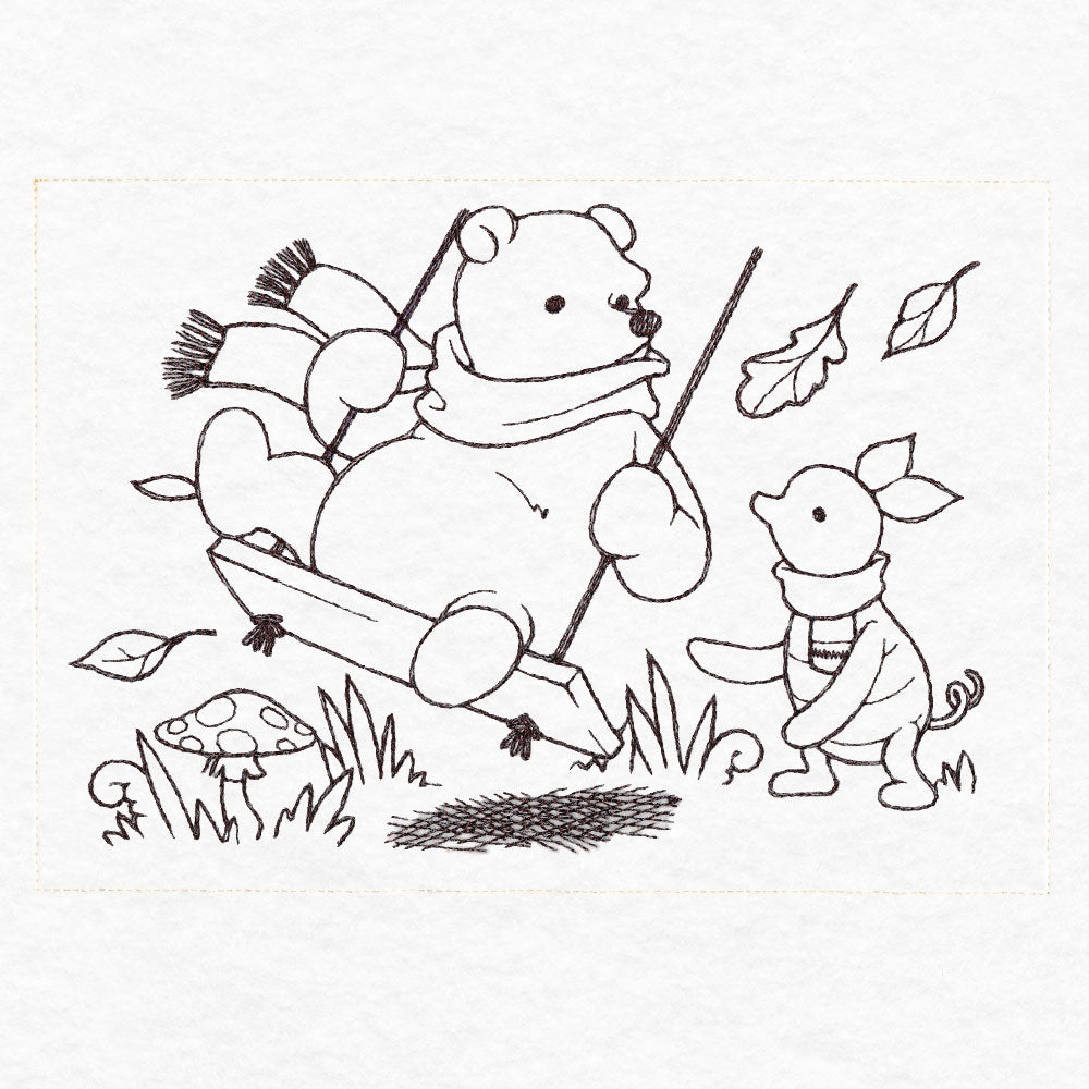 Pooh Bear and Friends in Fall - Swing