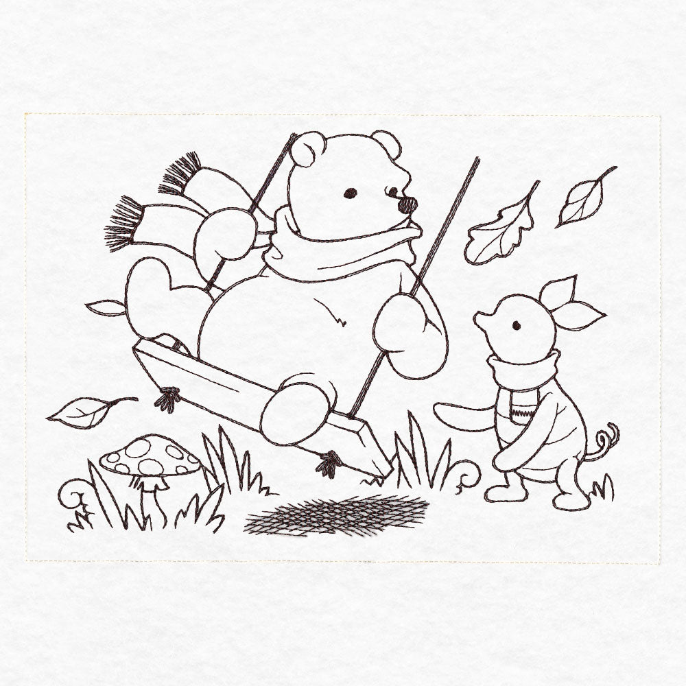 Pooh Bear and Friends in Fall - Swing