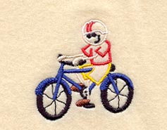 Stick Figure Boy on Bike