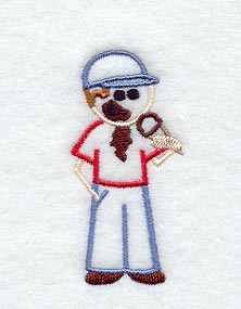 Stick Figure Boy Eating Ice Cream