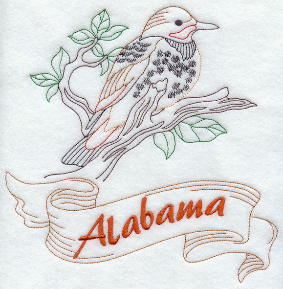 Alabama - Yellowhammer (Redwork)