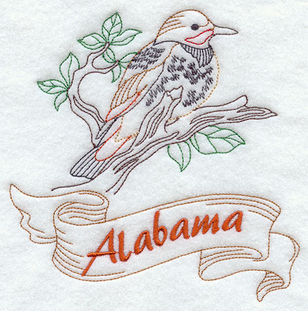 Alabama - Yellowhammer (Redwork)