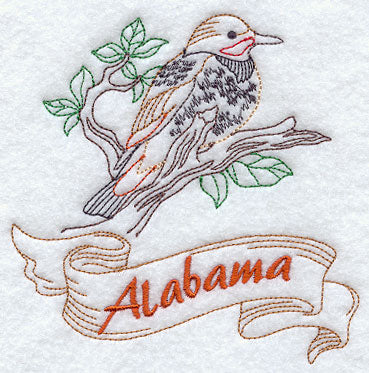 Alabama - Yellowhammer (Redwork)