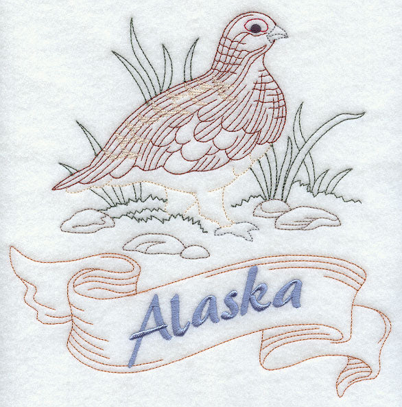 Alaska - Willow Ptarmigan (Redwork)