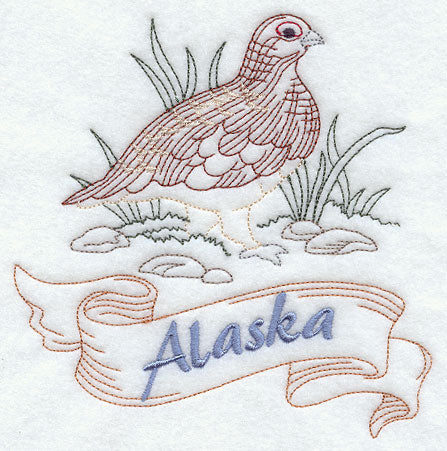 Alaska - Willow Ptarmigan (Redwork)
