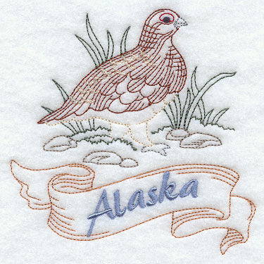 Alaska - Willow Ptarmigan (Redwork)