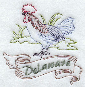 Delaware - Blue Hen Chicken (Redwork)