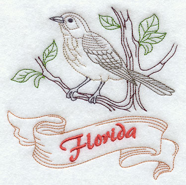 Florida - Mockingbird (Redwork)