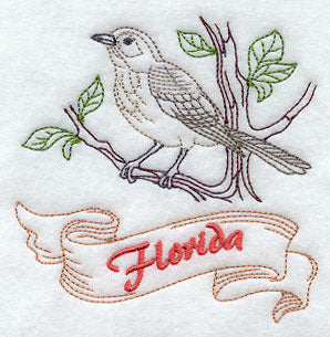 Florida - Mockingbird (Redwork)