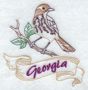 Georgia - Brown Thrasher (Redwork)