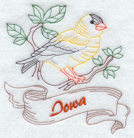 Iowa - Eastern Goldfinch (Redwork)