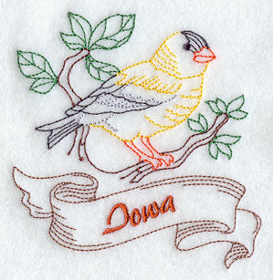 Iowa - Eastern Goldfinch (Redwork)