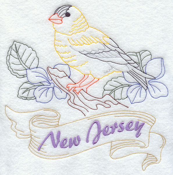 New Jersey - Eastern Goldfinch (Redwork)