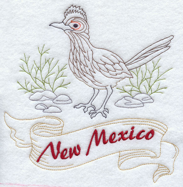 New Mexico - Roadrunner (Redwork)