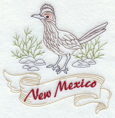 New Mexico - Roadrunner (Redwork)