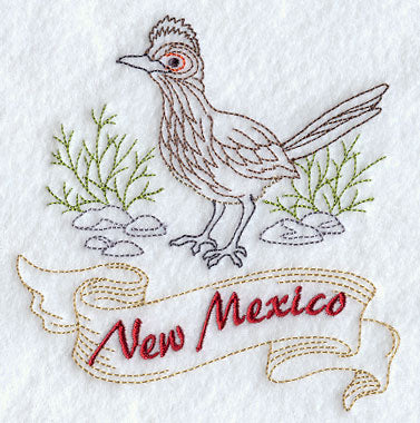 New Mexico - Roadrunner (Redwork)